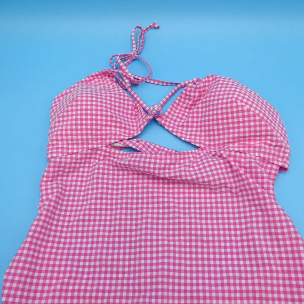 Victoria's Secret One Piece Swimsuit Womens Extra Large Gingham Pink Cutout XL - Picture 4 of 8